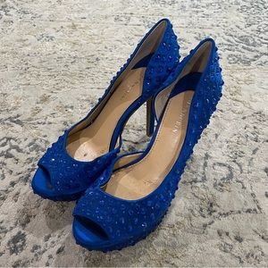 Gianni Bini Royal Blue Rhinestone Stilettos